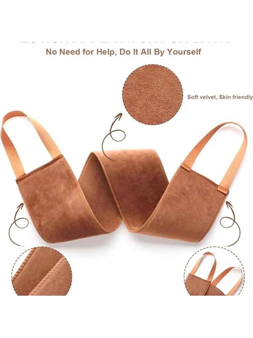 Brown Exfoliating Mitt and Back Scrubber Set - Picture 6 of 9